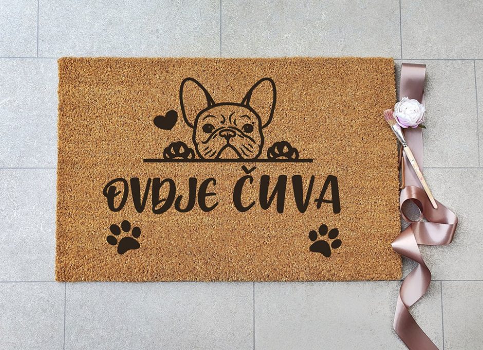 Otirač – Ovdje čuva french bulldog